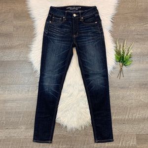 American Eagle Tomgirl Skinny Jeans Dark Wash 00